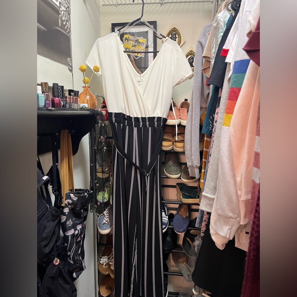 Maurice’s Black and White Jumpsuit- Size Small